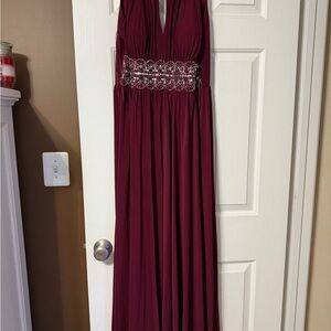 Elegant Burgundy Evening Gown